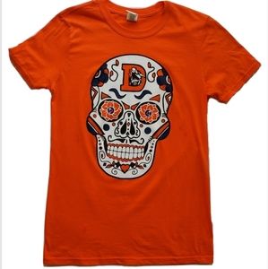 Mens Bronco Sugar Skull Fan Tee Hanes